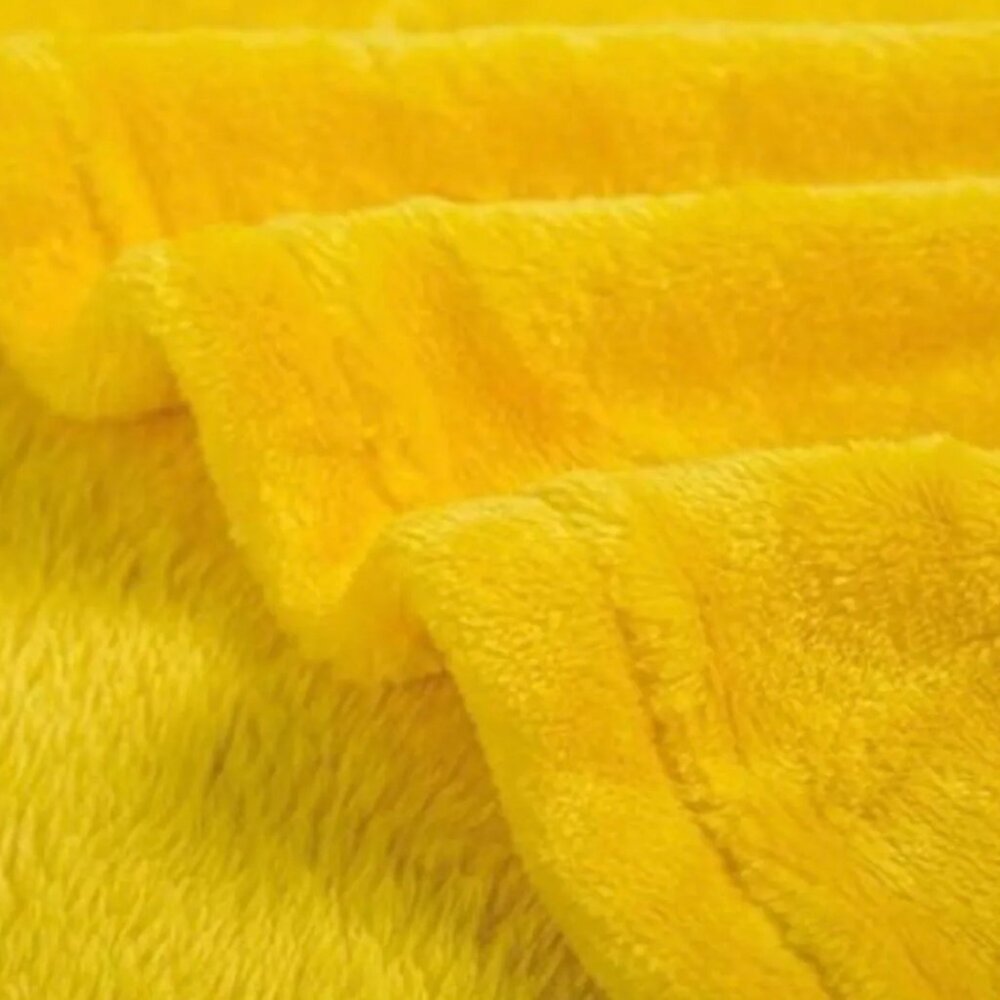 Bright Yellow Queen Size Fluffy Fleece blanket (4 pounds) pp1 - Picture 3 of 3